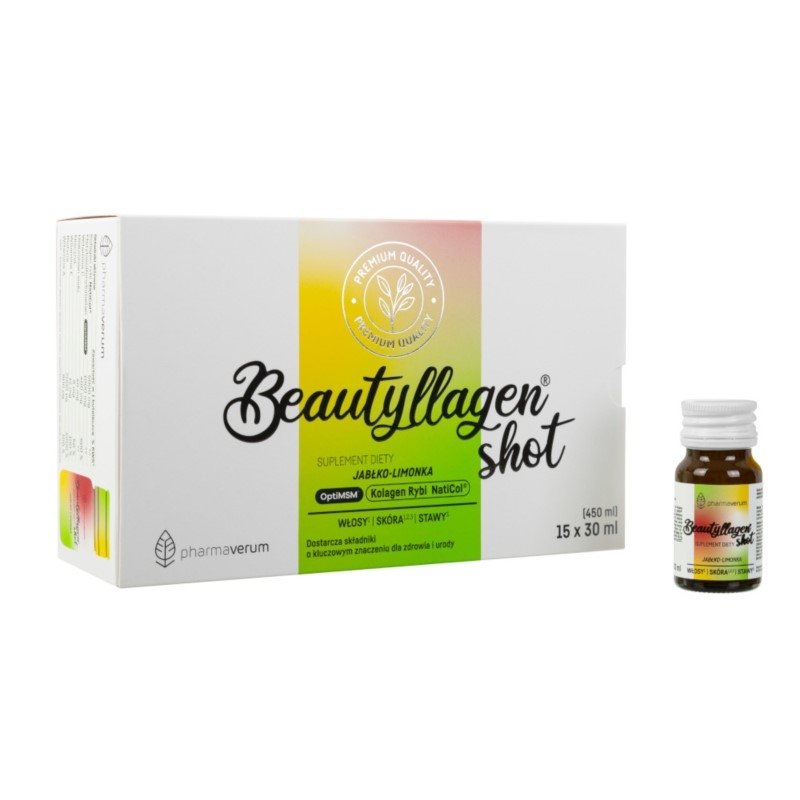 Kolagen Beautyllagen Shot Jabłko Limonka15x 30ml