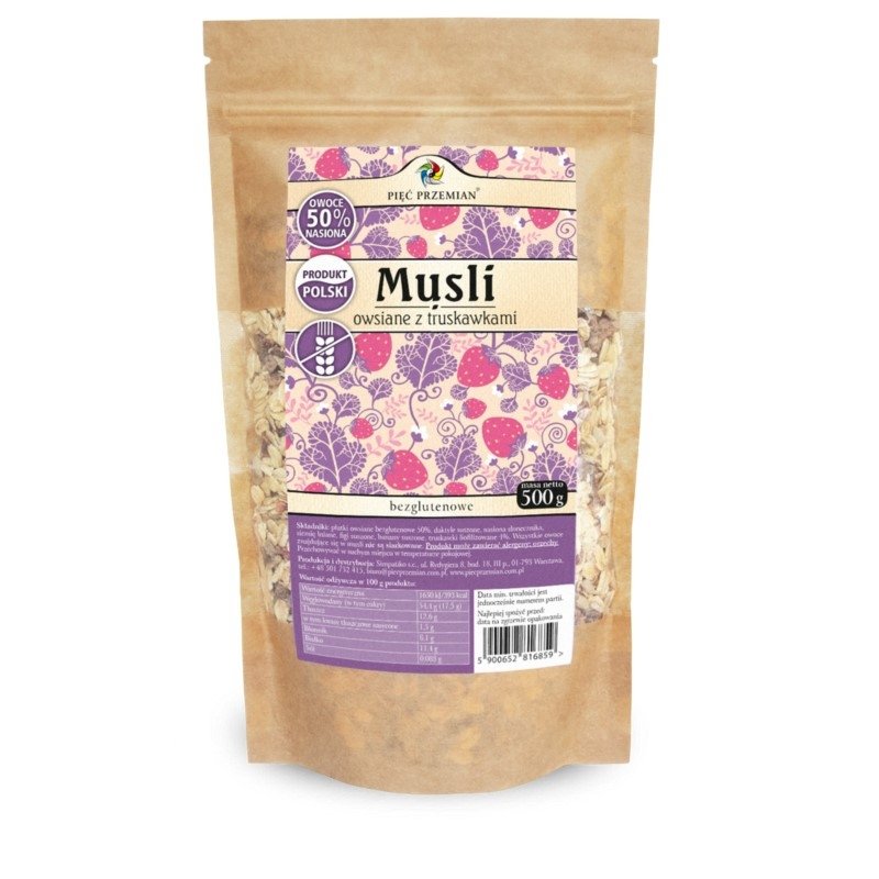 Musli Owsiane z Truskawkami 500g