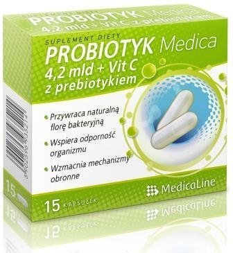 Probiotyk 4,2 mld + Witamina C z Prebiotykiem 15 kapsułek