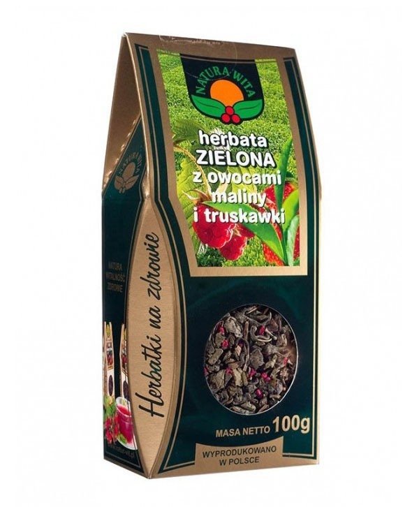 Herbata Zielona z Owocami Maliny i Truskawki 100g