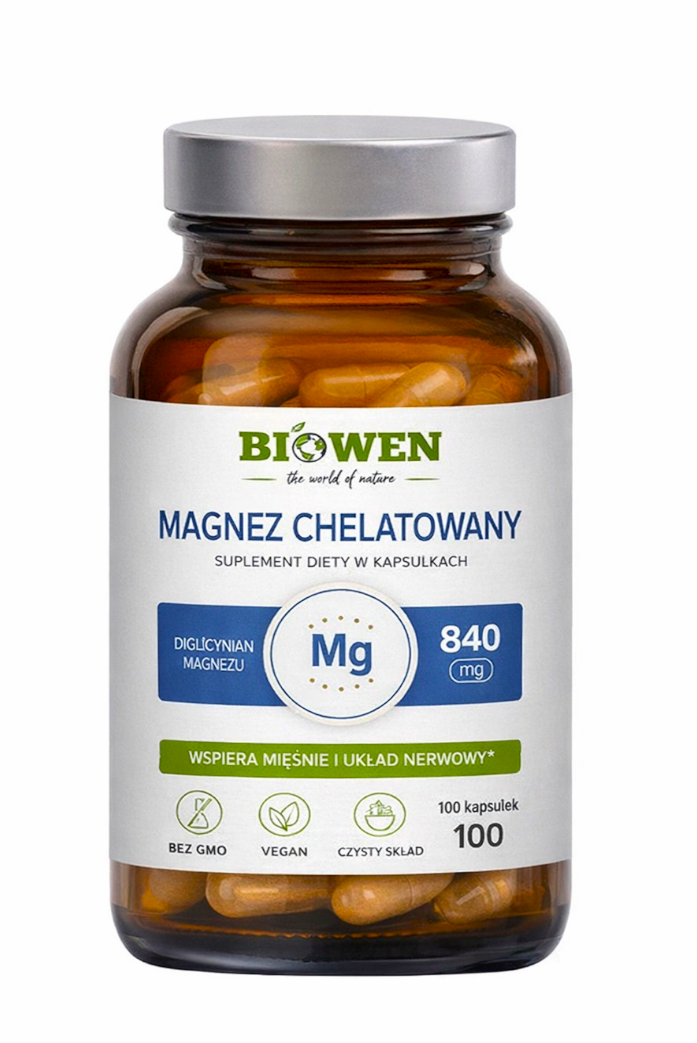 Magnez Chelatowany Diglicynian 100 kapsułek