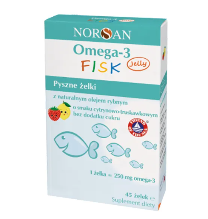 Omega 3 Fisk dla Dzieci Cytrynowo - Truskawkowe 45 żelki