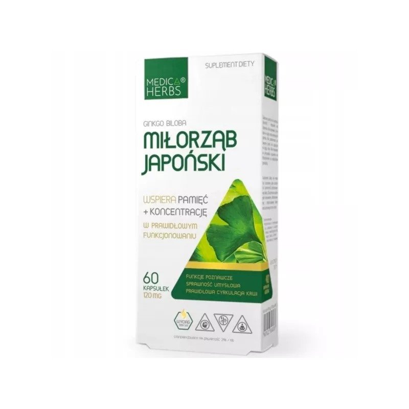 Miłorząb Japoński Ginkgo Biloba 60 kapsułek