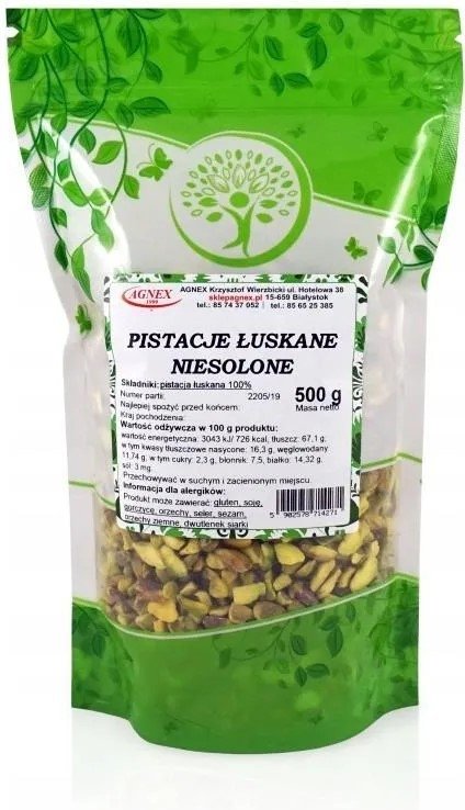 Pistacje Łuskane Niesolone 500g