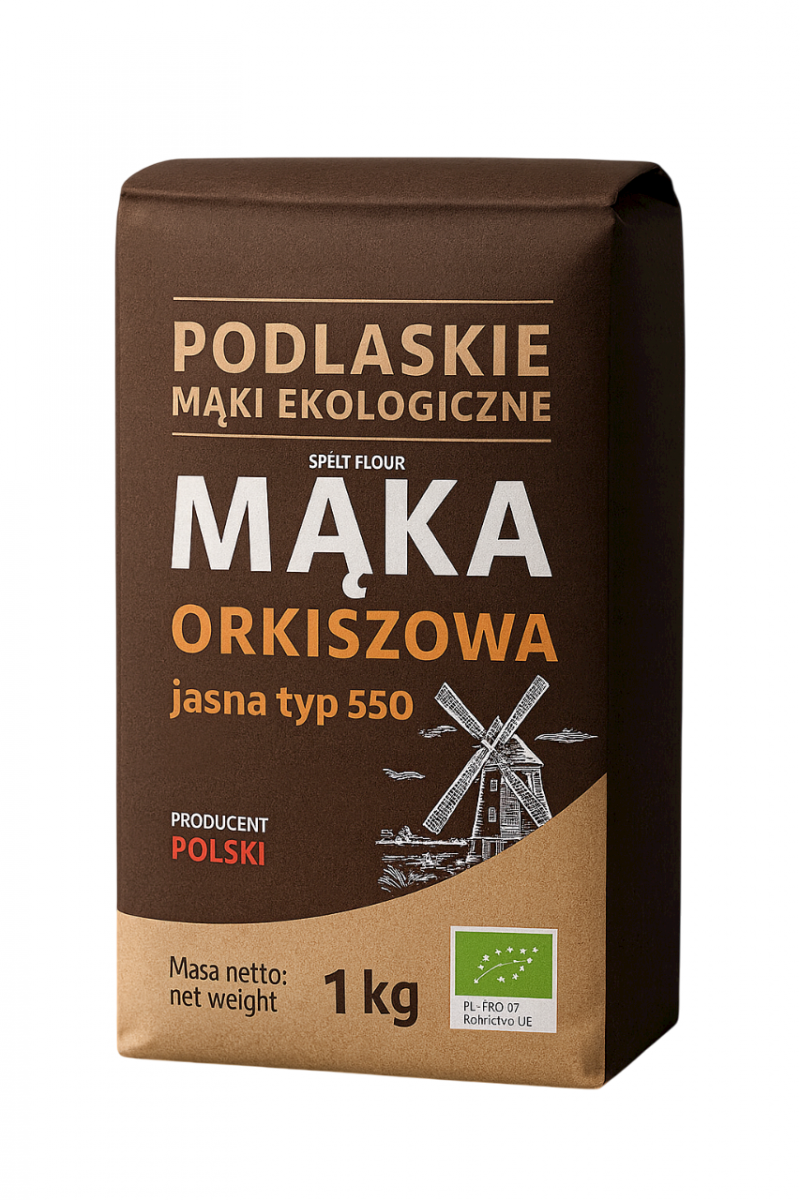 Mąka Orkiszowa Jasna Typ 550 BIO 1000g