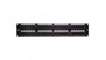 Patch panel kompletny 19 cali 48x RJ45 U/UTP kat. 5e 2U czarny (RAL 9005) DN-91548U