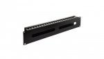 Organizator kabli do szafy RACK 19 cali 2U metalowy czarny zamykany NEKU
