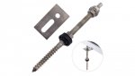Śruba dwugwintowa M10x200mm nierdzewna A2 z uszczelką EPDM + adapter montażowy 45x80x3mm 55.0034