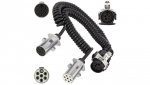 Spiralny adapter kablowy QLY-s do naczepy 24V wtyk 15-pin / 2 metalowe wtyki 7-pin typu N+S 4,5m