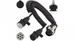 Spiralny adapter kablowy QLY-s do naczepy 24V wtyk 15-pin / 2 plastikowe wtyki 7-pin typu N+S 4,5m