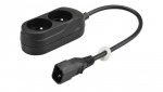 Przedłużacz do UPS 2-gniazda z/u 10A /H05VV-F 3x1 0,3m/ z wtykiem IEC C14 PS-PCU 270