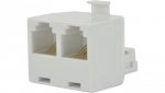 Rozdzielacz telefoniczny RJ12 6P6C 1 wtyk / 2 gniazda kat.3C