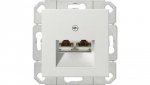 Gniazdo komputerowe podw. RJ45 cat. 6 Gira System 55 biały połysk