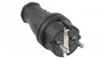 Wtyczka Gumowa czarna 16A 230V IP44 hermetyczna