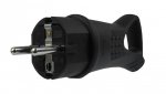 Wtyczka gumowa 16A 230V IP44 z uchwytem czarna