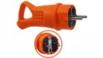 Wtyczka gumowa 16A 230V IP44 z uchwytem pomarańczowa