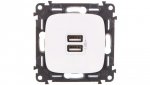 VALENA ALLURE Gniazdo ładowania usb podwójne białe 754995