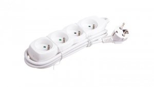 Przedłużacz 4-gniazda z/u 1,5m /H05VV-F 3G1/ biały P0411