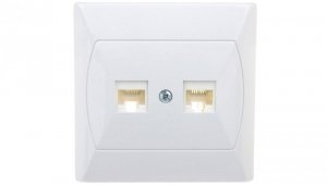 AKCENT Gniazdo komputerowe podwójne RJ45 kat.5e FOREX białe GPK-2A/F/00