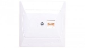 AKCENT Gniazdo komputerowe pojedyncze RJ45 kat.5e FOREX białe GPK-1A/F/00
