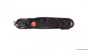 Listwa zasilajaca Eco-Line 3m /z wyłącznikiem/ 8x230V czarna H05VV-F 3G1,5 1159301018