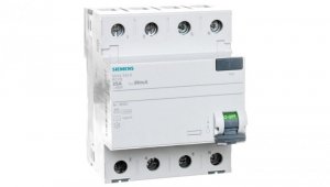 Wyłącznik różnicowoprądowy 4P 25A 0,03A typ AC 30mA 400V SENTRON 5SV4342-0 