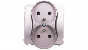 Simon Basic Gniazdo podwójne z/u 16A, 250 V stal inox BMGZ2Mz.01/21