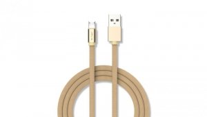 Kabel Micro USB 1m 2,4A w oplocie Złoty 8495