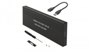 Obudowa dysku Maclean, SSD M.2, NGFF, USB 3.0, rozmiary 2230/2240/2260/2280, aluminiowa obudowa, MCE582