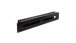 Organizator kabli do szafy RACK 19 cali 2U metalowy czarny zamykany NEKU
