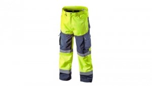 Długie spodnie ostrzegawcze odblaskowe, żółte SOFTSHELL robocze rozmiar M/50 NEO 81-750-M