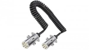 Przewód spiralny QLY-s kabel do naczepy zakończony metalowymi wtykami 7-pin typu S 24V 4m