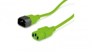 Przedłużacz zasilający 230V IEC320 C14/ C13 1,8m zielony