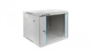 Qoltec Szafa RACK 19 9U 600 x 500 x 600 Hartowane drzwi Wisząca Stalowa obudowa Zamek Szara