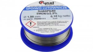 CYNEL UNIPRESS Cyna 1,00mm 100g Sn60Pb40 SW26/3/2.5 spoiwo lutownicze PROFESSIONAL