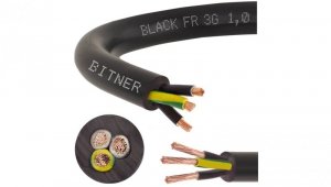 Przewód sterowniczy prądowy BiT 500 Black FR 300/500V 3x1 linka do ziemi Bitner /50m/