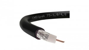 Przewód koncentryczny zewnętrzny 75ohm XWDXpek75 1,0/4,8/7,6 czarny Technokabel /50m/
