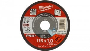 Tarcza tnąca do metalu płaska 115x1 mm PRO+ MILWAUKEE