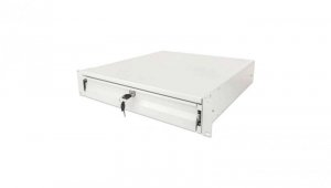 Szuflada do szaf Rack, 2U, z zamkiem, 466mm, szara