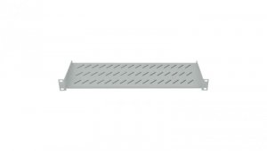 Półka 1U 150mm Rack 19, 2 pkt mocowania, perforowana, szara