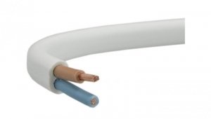 Przewód prądowy H03VVH2-F / OMYp 300V 2x1 płaski biały linka Elektrokabel /50m/