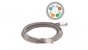 Patchcord FTP kat.6 kabel sieciowy LAN 2x RJ45 linka szary 10m Alantec