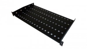 Półka stała 19 1U głęb. 250mm, czarna, 2 punkty mocowania SA-P-19-1U-250-2-C