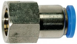 Złączka wtykowa prosta mosiężna niklowana do węża 8, gwint wewnętrzny G1/8w, 124.018-8