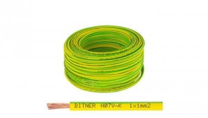 Przewód instalacyjny BiTOne H05V-K / LgY 1 500V żółto-zielony linka giętka Bitner /100m/