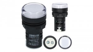 Lampka kontrolna sterownicza biała LED fi:22 12V