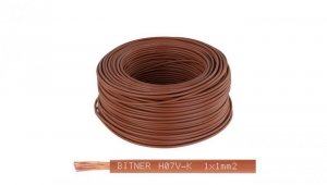 Przewód instalacyjny BiTOne H05V-K / LgY 0,75 500V brązowy linka giętka Bitner /100m/