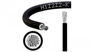 Kabel solarny H1Z2Z2-K PV1-F 1,0/1,5kV 6 czarny LSOH zewnętrzny, do ziemi NEKU /100m/