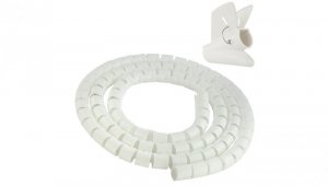 Elastyczny organizer biurkowy typu CABLEZIP maskownica do kabli i przewodów 2,6m 20mm biały