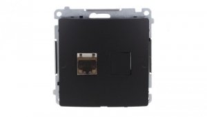 Simon Basic Gniazdo komputerowe RJ45, kat. 6, pojedyncze ekranowane z przesłoną przeciwkurzową (moduł). czarny BM61E.01/49
